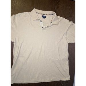 Burberry Golf Mens Shirt Nova Check Beige Short Sleeve Polo Cotton Logo Sz XL